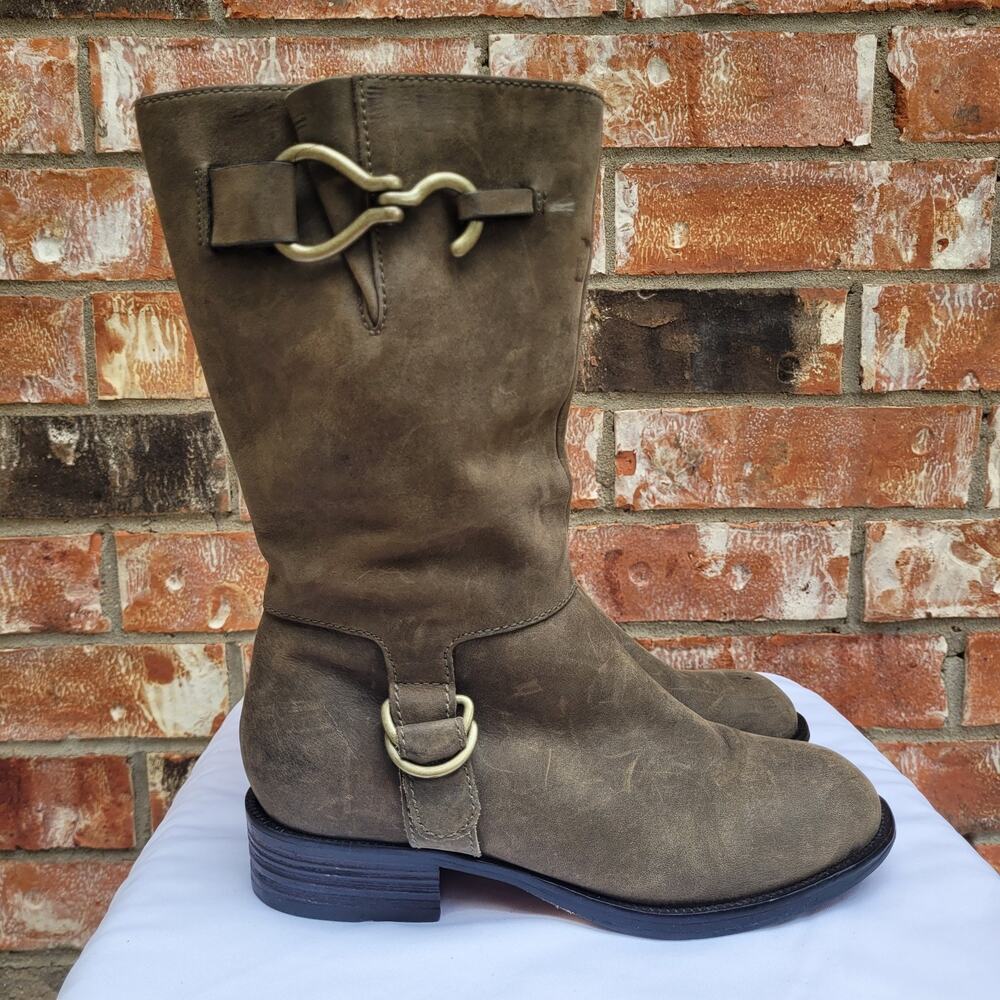 Cole Haan Air Tantivy Moto Boots Brown 6B